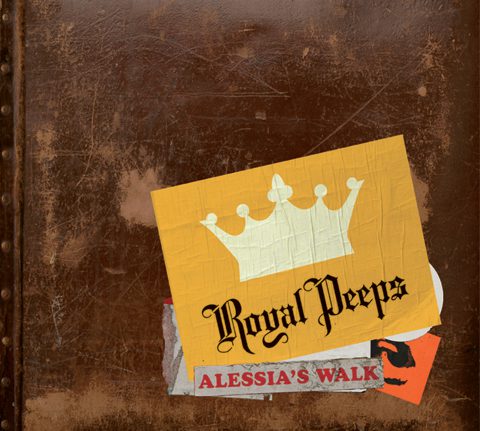 Yellow crown poster on rustic surface.