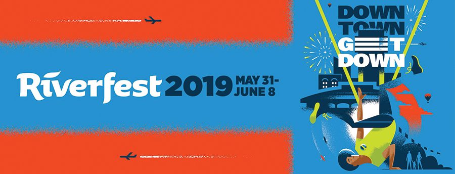 Riverfest 2019 poster with festival dates.
