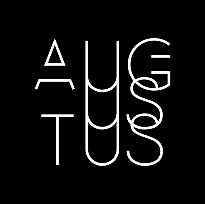 Stylized "Augustus" text on black background.
