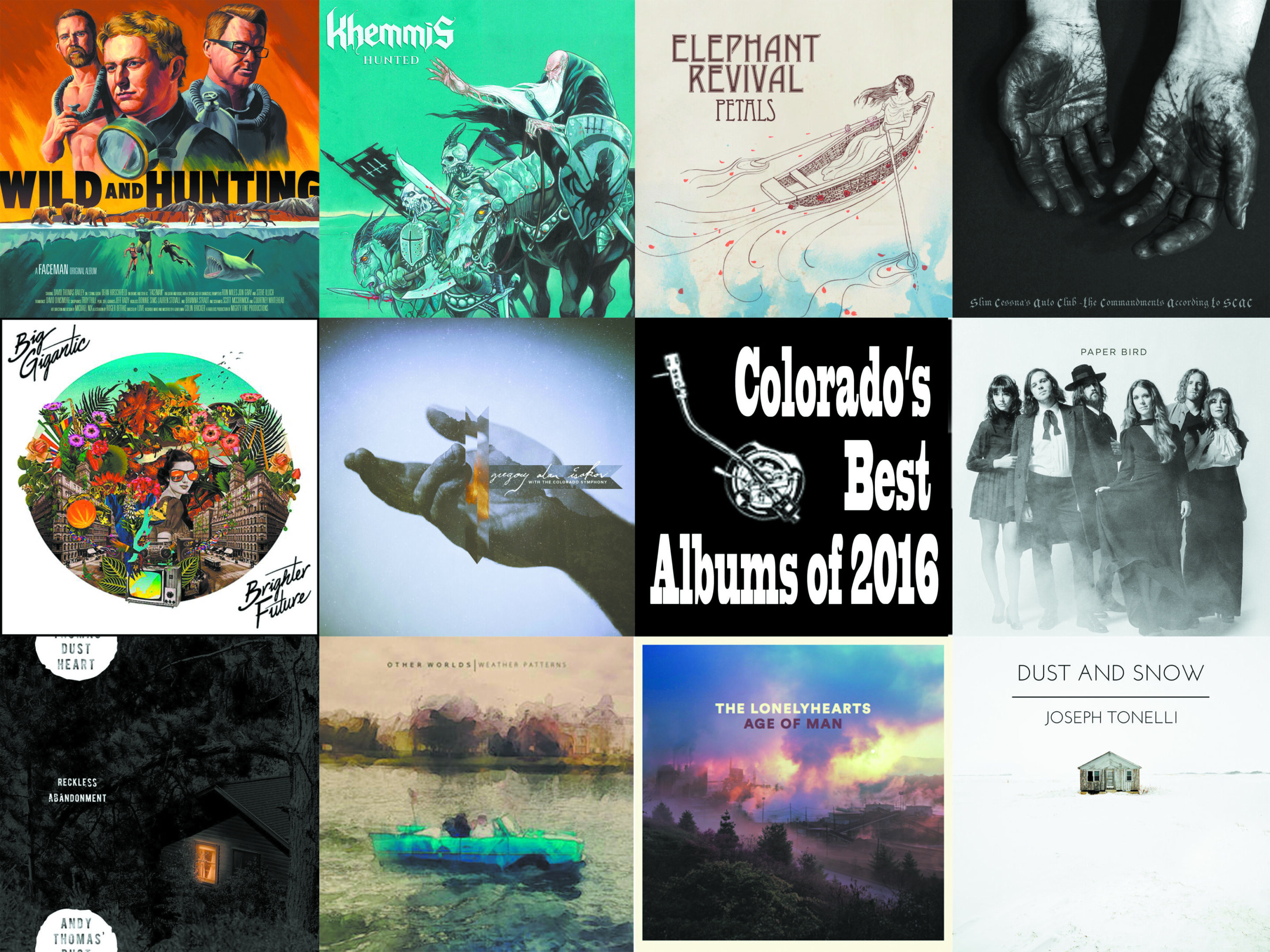 Collage of Colorado's Best Albums 2016.