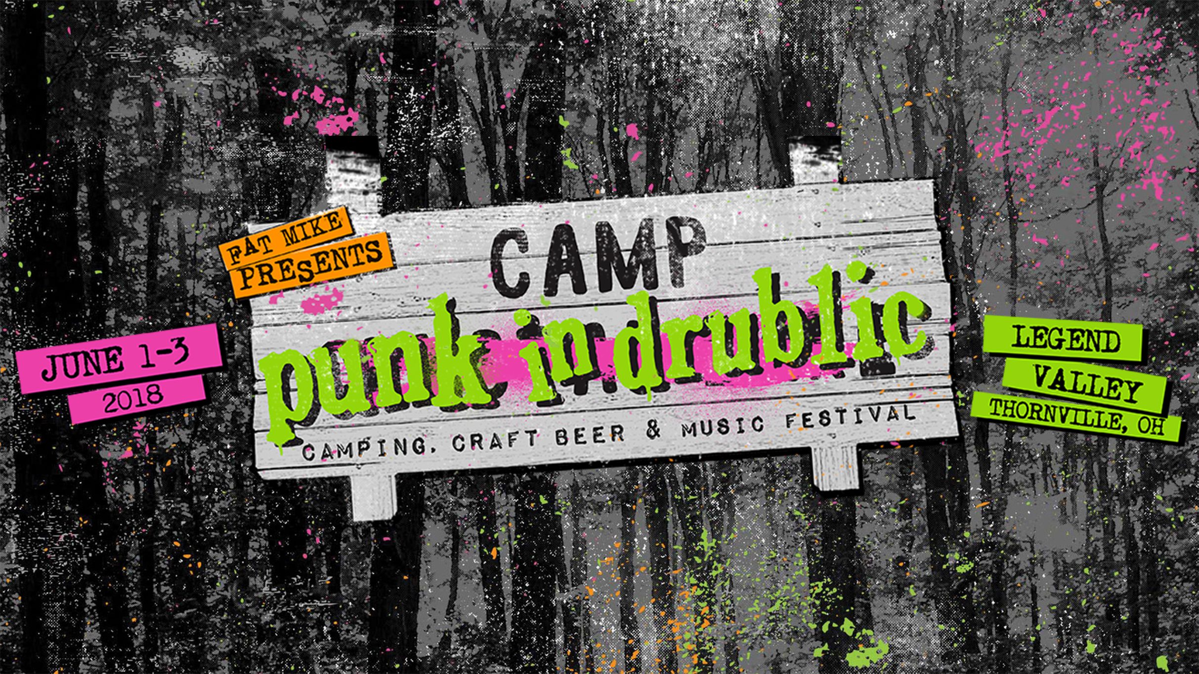 Camp Punk In Drublic festival sign.