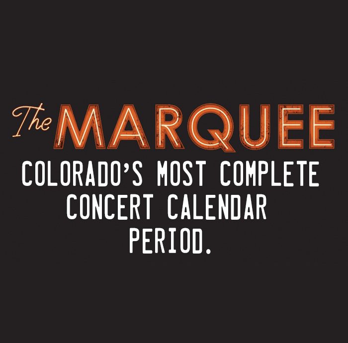 The Marquee concert calendar advertisement image.