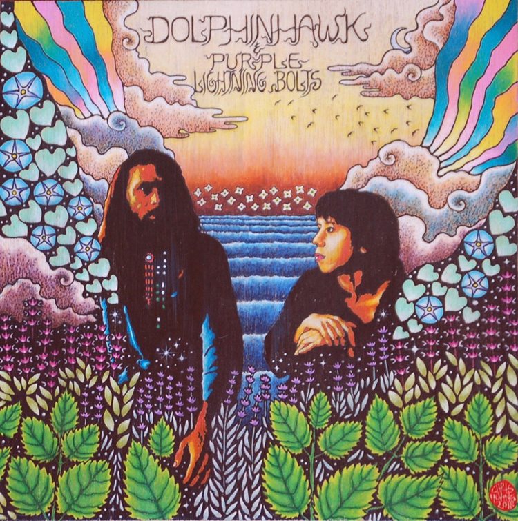 Colorful psychedelic album cover with two figures.
