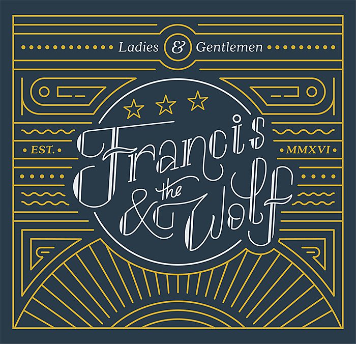 Francis & the Wolf vintage design illustration.