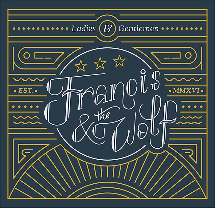 Vintage-style "Francis & the Wolf" design.