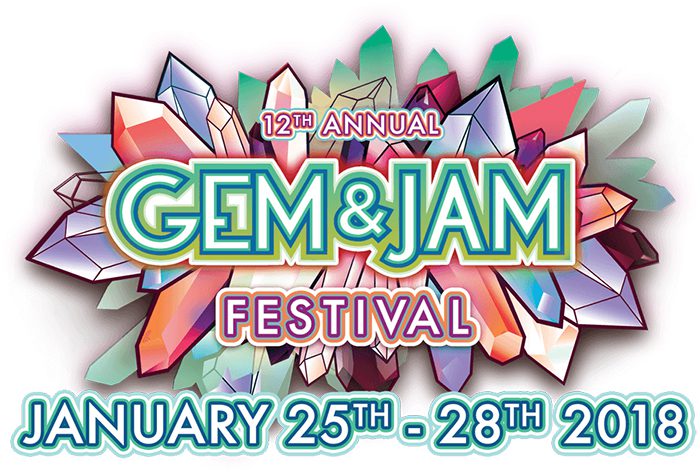 Colorful Gem & Jam Festival logo 2018.