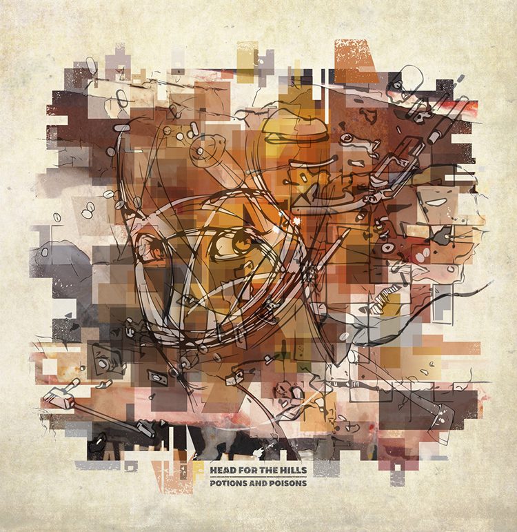 Abstract geometric art with earthy tones.