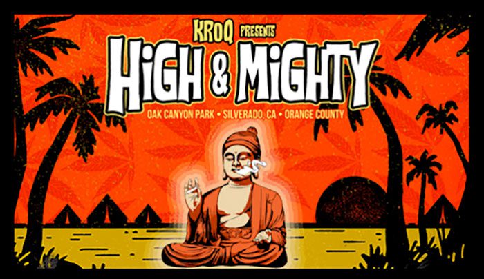 Festival poster with meditating figure and sunset.