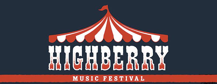 Highberry Music Festival logo with tent design.