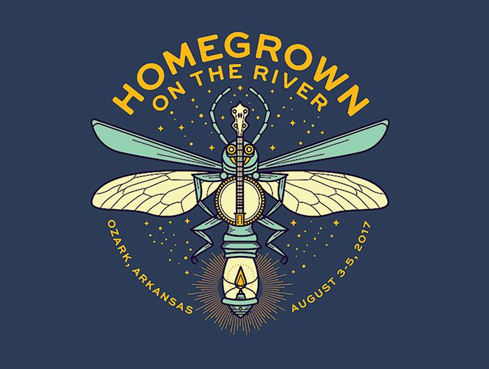 Firefly illustration with "Homegrown on the River.
