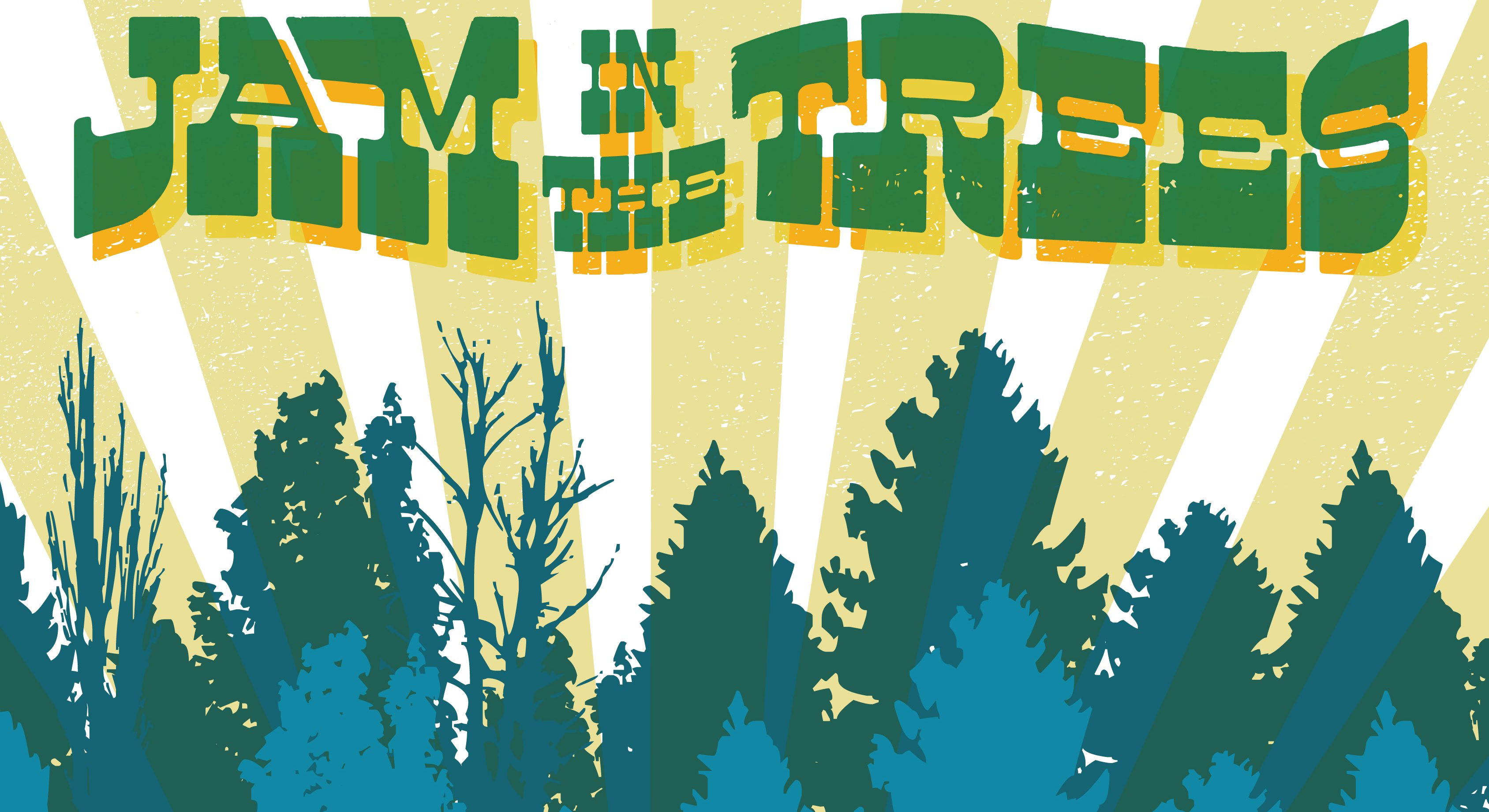Jam in the Trees" graphic with trees.