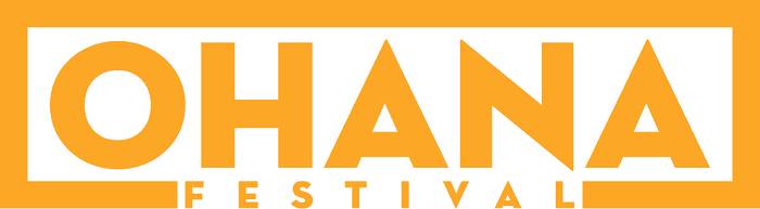 Ohana Festival logo in orange text.
