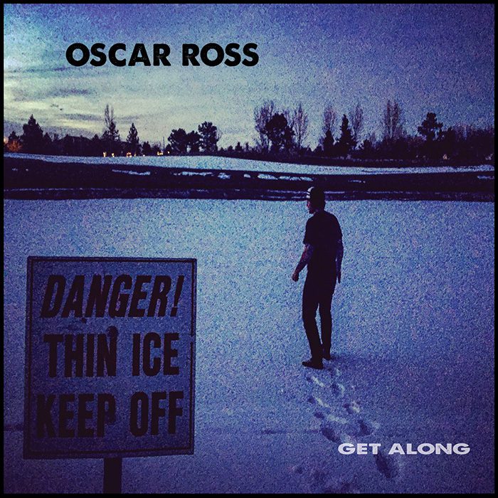 Person walking on thin ice at dusk.
