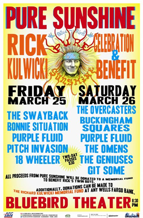 Concert poster for Pure Sunshine benefit event.