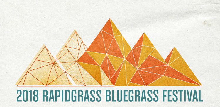 2018 Rapidgrass Bluegrass Festival logo with mountains.