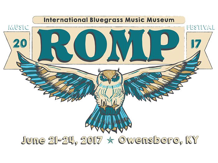ROMP 2017 festival poster with owl.