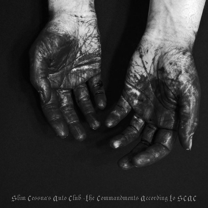 Dirty hands with black and white contrast.