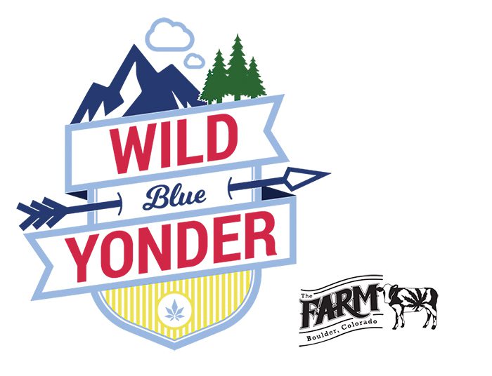 Wild Blue Yonder logo with mountains, trees.