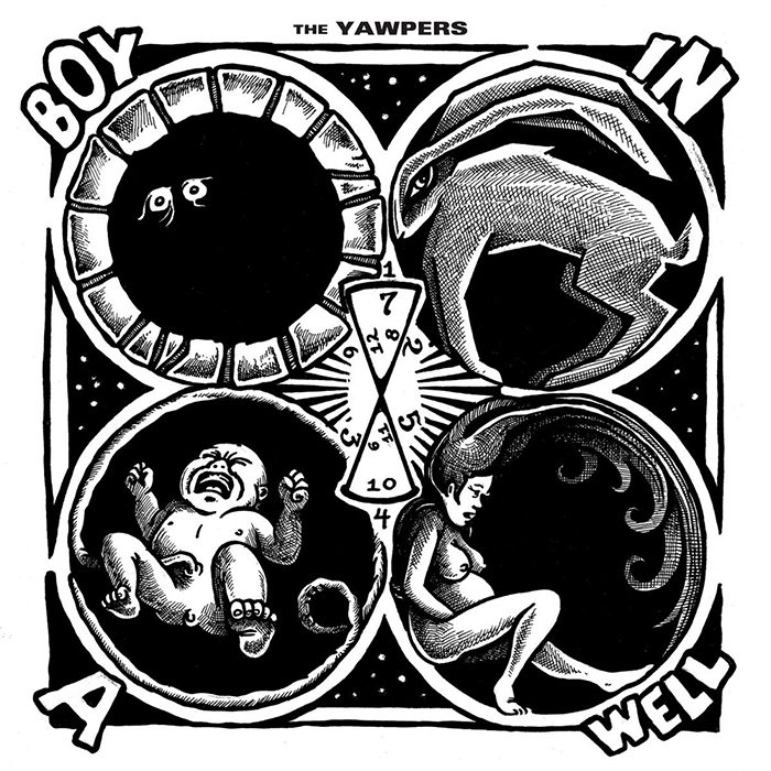 Abstract black and white album cover art.