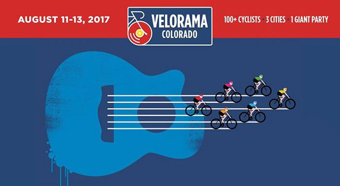 Velorama Colorado 2017 poster with cyclists.