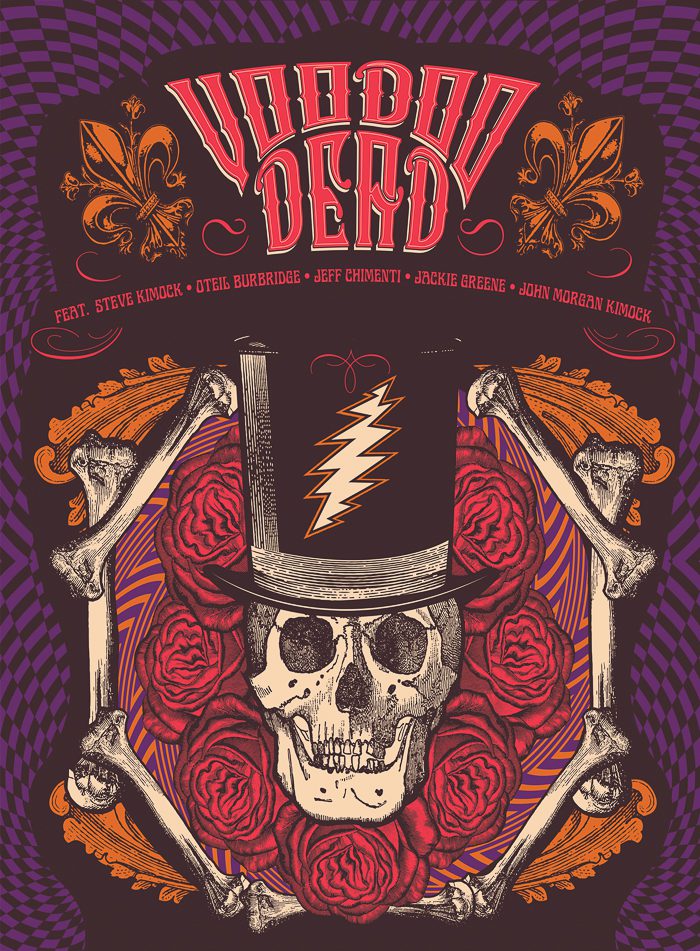 Skull with roses and top hat design.