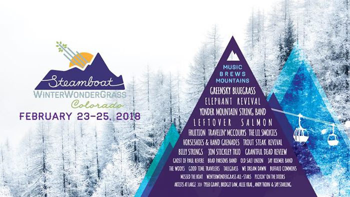 WinterWonderGrass 2018 festival poster, Colorado trees.