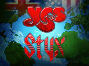 Yes and Styx band logos on map.