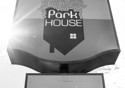Park House sign for album release party.