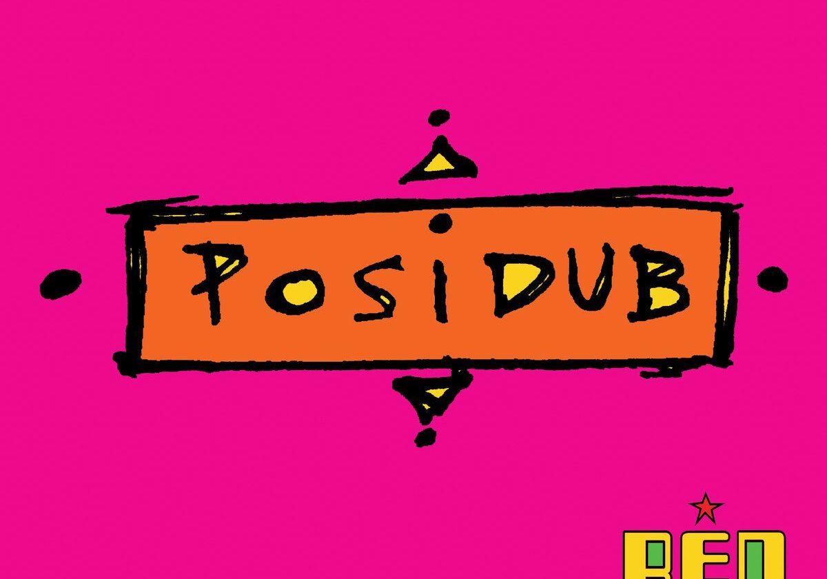 Posidub logo on bright pink background.