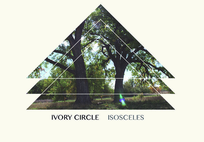 Triangle with trees and band name.