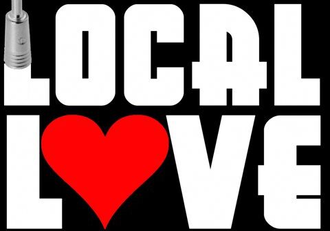 Local Love text with heart and cable.