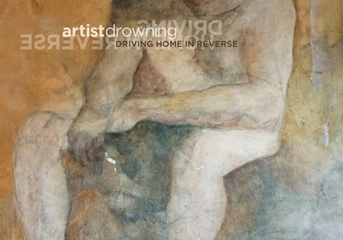 Abstract seated figure with text overlay.