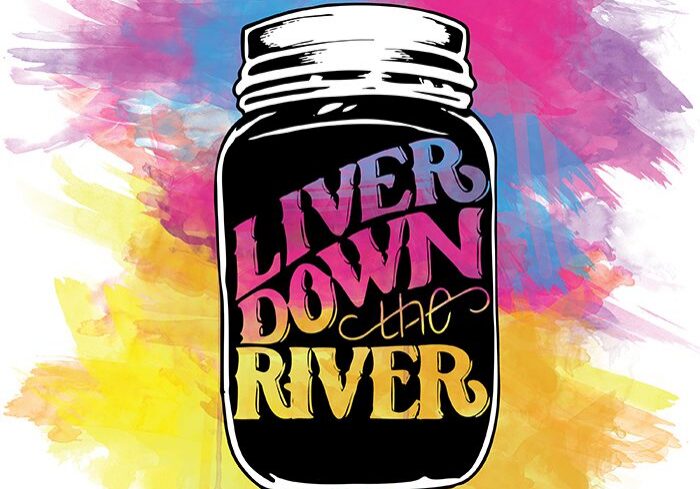 Colorful jar with "Liver Down the River.