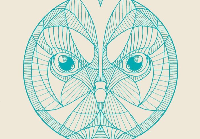 Abstract bird illustration in geometric style.