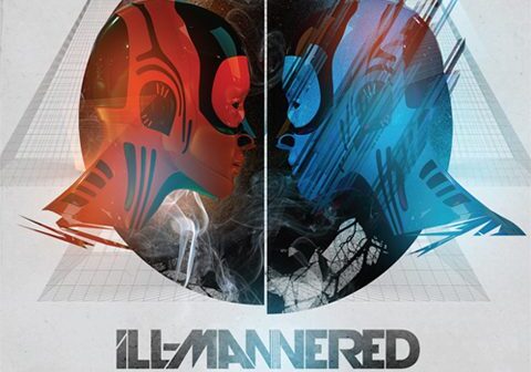 Futuristic helmets with abstract geometric design.