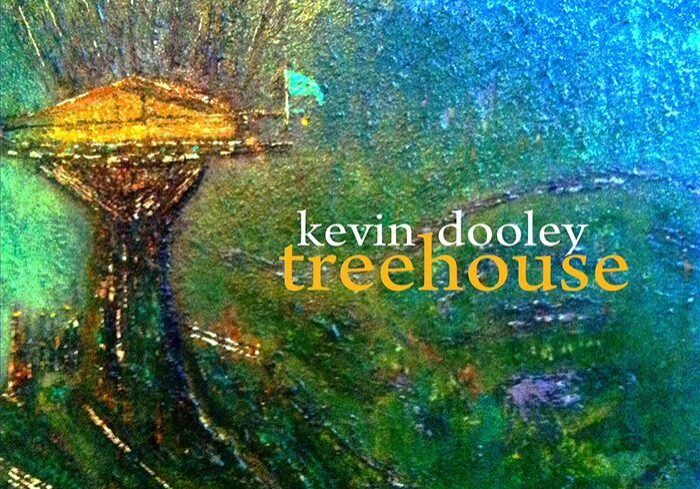 Colorful abstract painting of a treehouse.