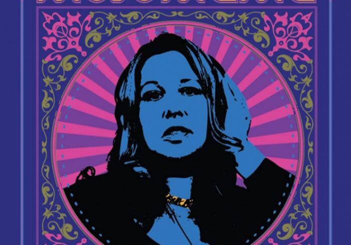 Psychedelic album cover with woman's portrait.