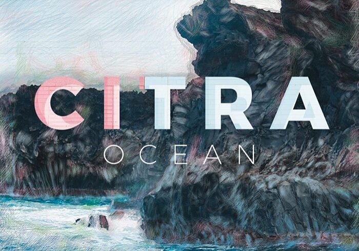 Rocky coastline with "Citra Ocean" text overlay.