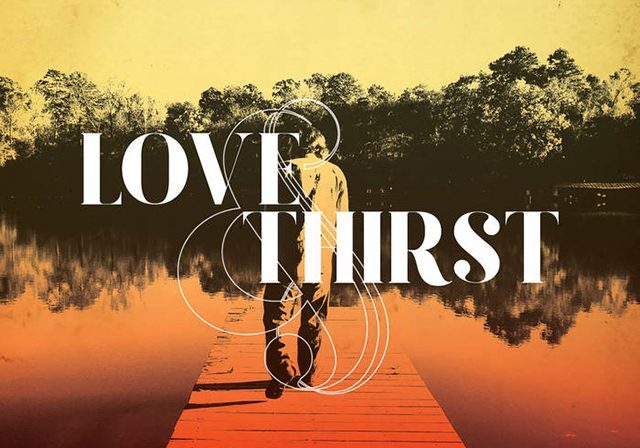Album cover with person on wooden dock.