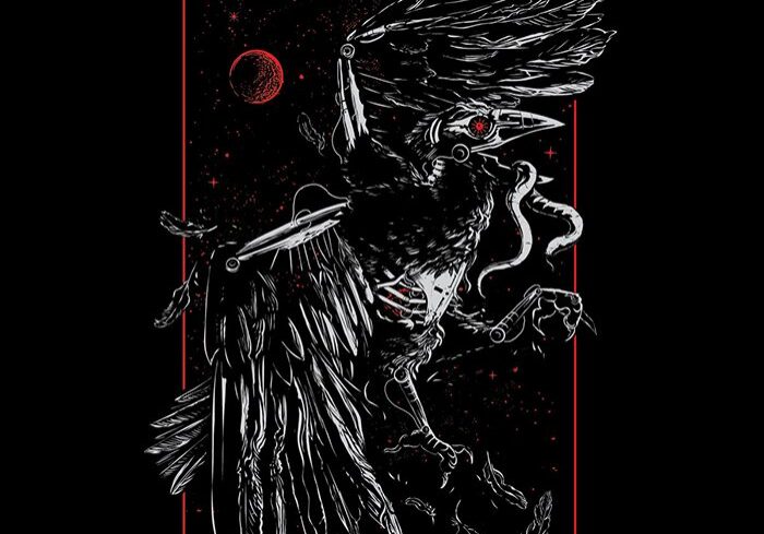 Dark mythical creature with wings and tentacles.