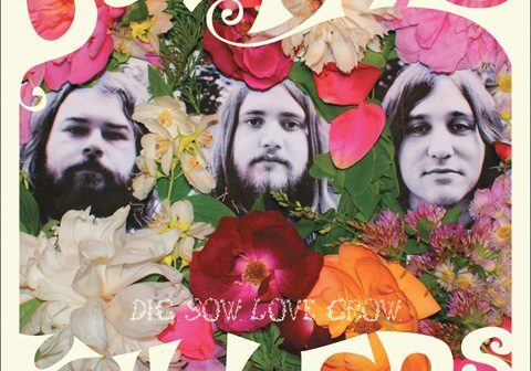 Album cover with flowers and three faces.