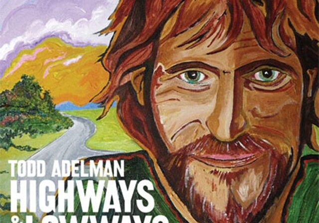 Colorful portrait with road and landscape background.