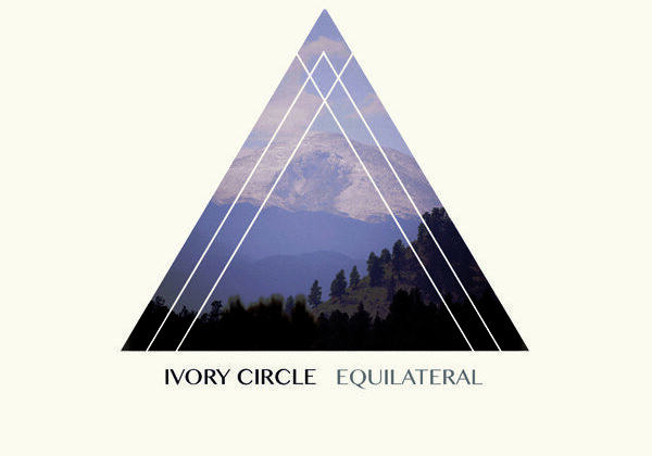 Geometric mountain scene with text "Ivory Circle.