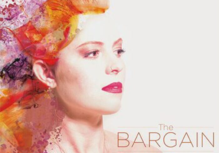 Album cover with abstract art and woman.