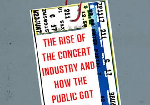 Ticket Masters book cover with concert ticket.