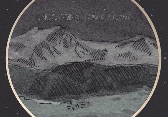Mountain landscape illustration with starry sky.