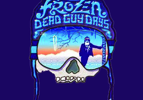 Frozen Dead Guy Days logo with skull.