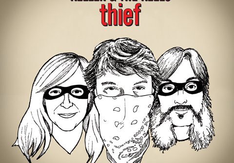 Illustration of three masked characters, "Thief" title.