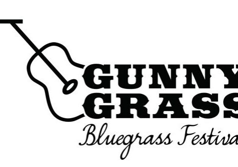 Gunny Grass Bluegrass Festival logo with guitar.