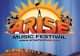 Arise Music Festival logo with sunburst.